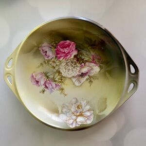 Vintage RS Germany Reinhold Schlegelmilch 10" Porcelain Dish Hand Painted Roses